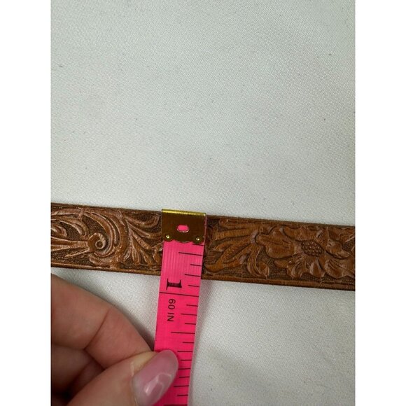 Vintage Rare Carlos Eagle Sterling Silver Inlay Buckle Belt Turquoise Coral Tige - Picture 8 of 9